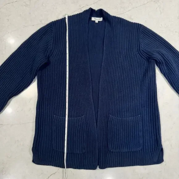 Madewell Navy Blue Cardigan Women’s Small 100% Cotton Quiet Luxury Normcore - Picture 5 of 16